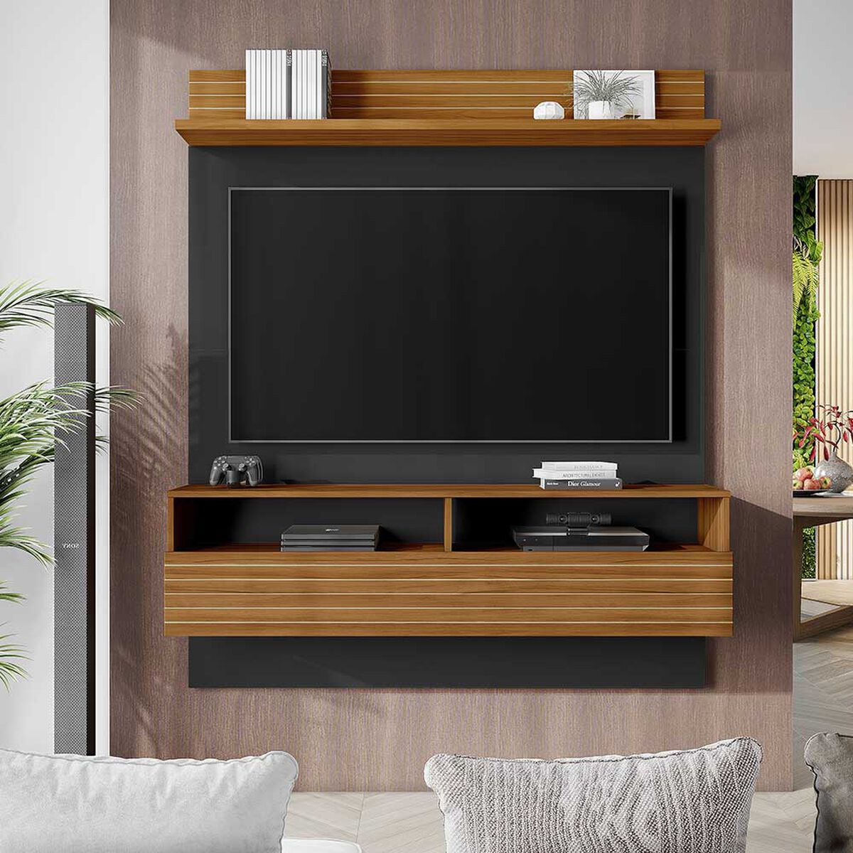 Panel TV Home Mobili Cliff Hasta 55" Negro