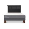 Cama Europea CIC 2 Plazas Smart + Respaldo Dublin Negro
