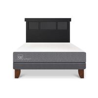 Cama Europea CIC 2 Plazas Smart + Respaldo Dublin Negro
