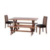 Juego de Comedor Latam Home Sevilla Tenerife 2 Sillas + 2 Bancas PU Negro