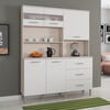 Mueble de Cocina Rima Blanco-Café 5 Puertas 3 Cajones