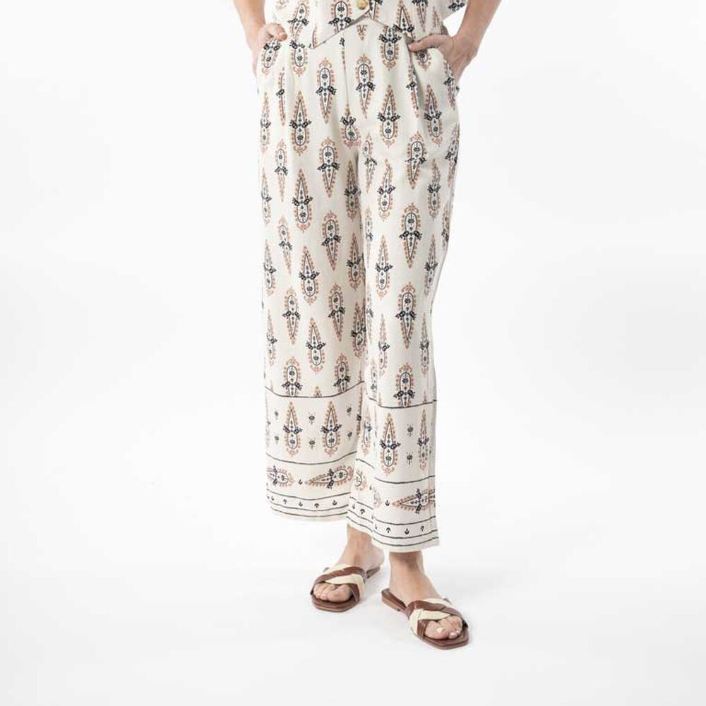 Pantalón Lino Recto Mujer Portman Club