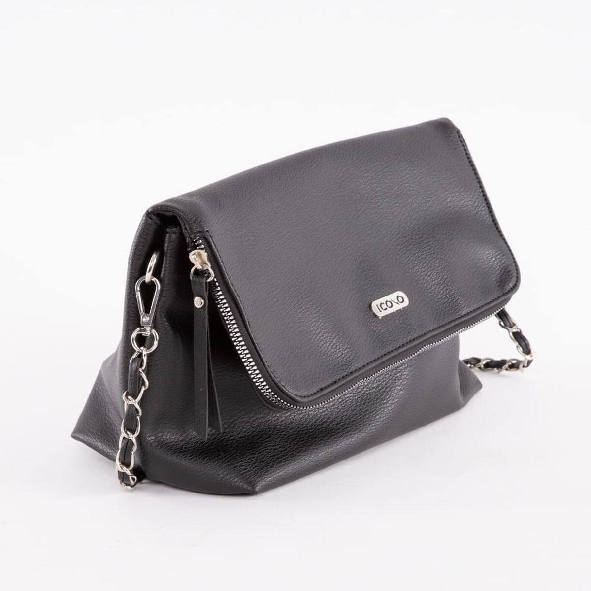 Cartera Cross Bag Negra Eco Cuero Mujer Icono