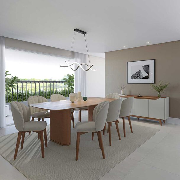Juego de Comedor Decocasa Linzt  8 Sillas Canela