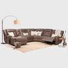 Seccional Izquierdo Reclinable Daniels Moderno 5 Cuerpos Caf&eacute; Grand