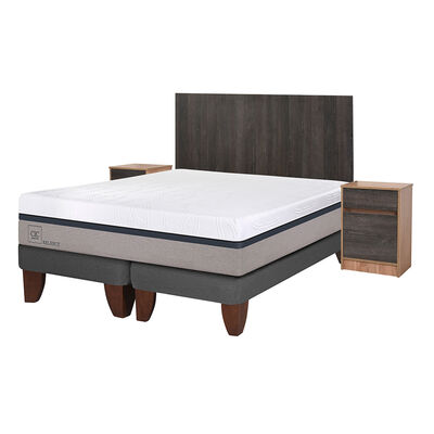 Imagen 2 del producto Cama Europea CIC Base Dividida 2 Plazas Balance + Respaldo + 2 Veladores