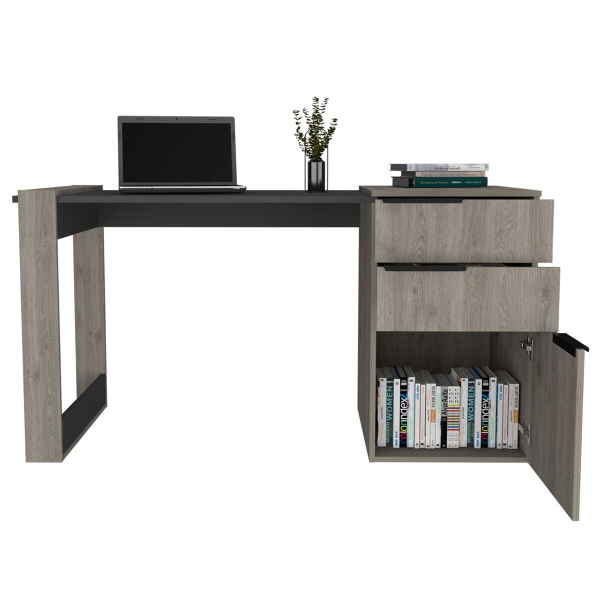 Escritorio TuHome Office 13 Ceniza/Plomo