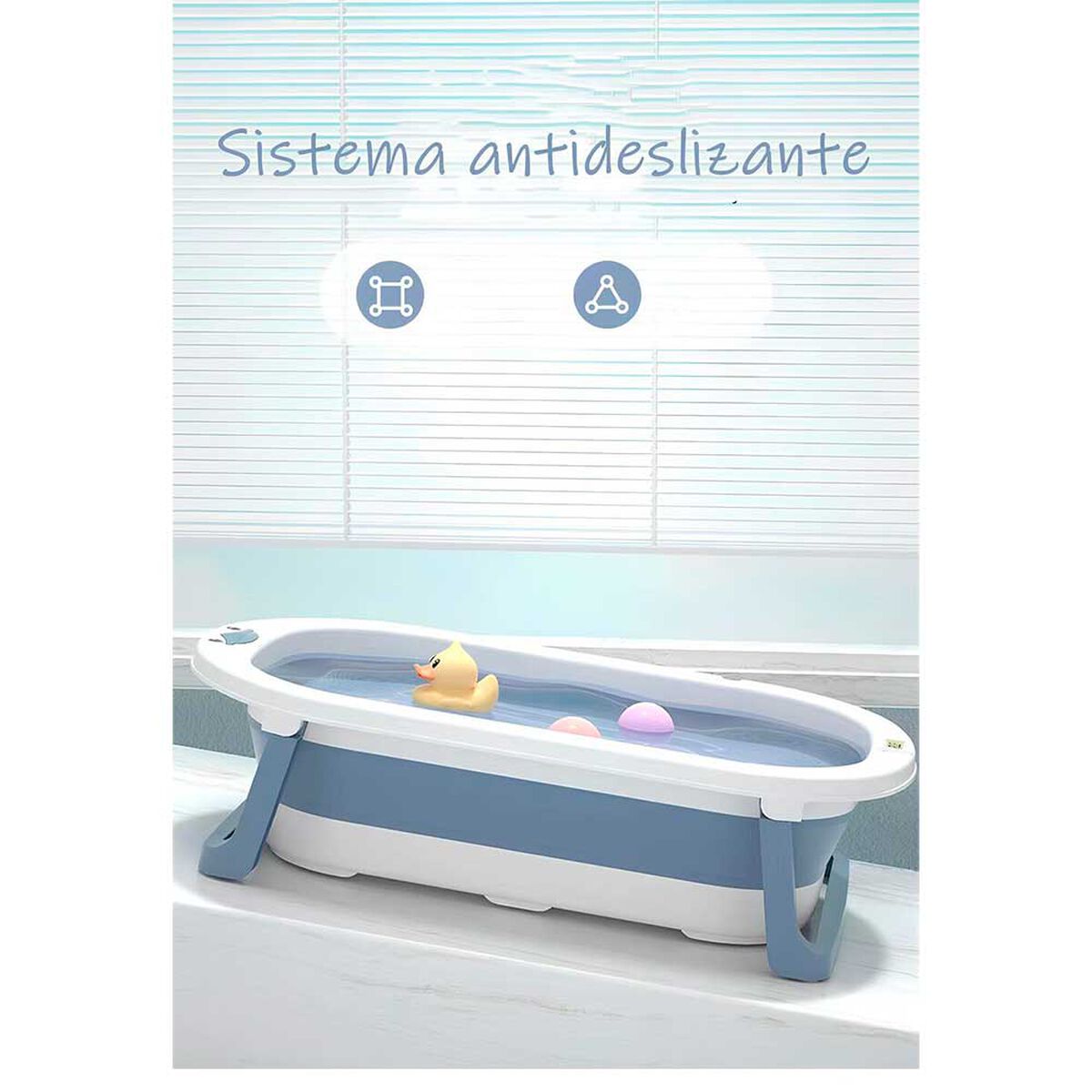 Bañera Plegable con Termómetro Cojin y más Accesorios Rosada