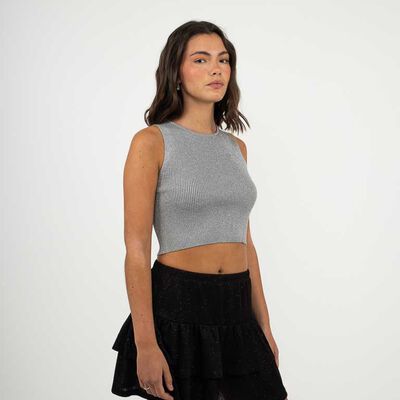 Sweater Crop Sin Mangas Mujer Icono