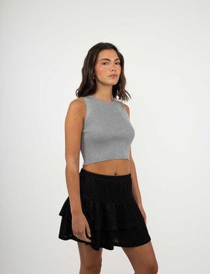 Imagen 1 del producto Sweater Crop Sin Mangas Mujer Icono Gris