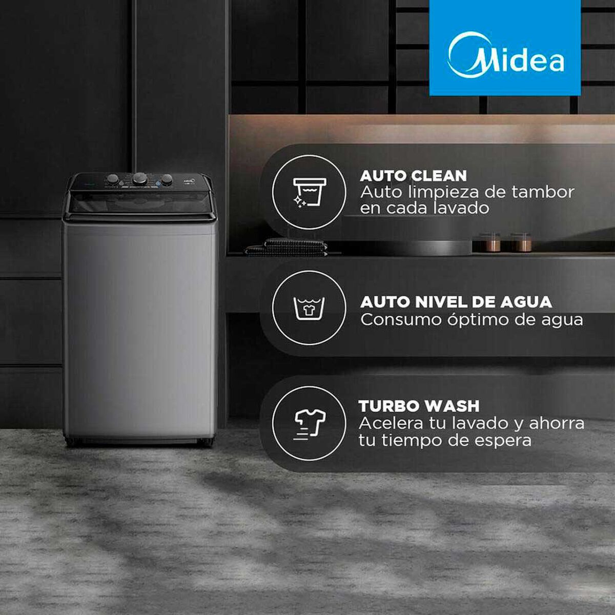 Lavadora Autom&aacute;tica Midea MA500W210/G 21 kg.