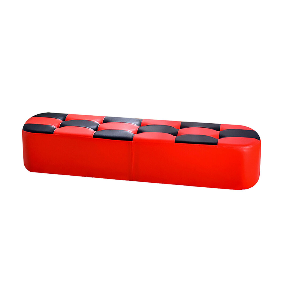 Banqueta Acolchada Negra-Roja