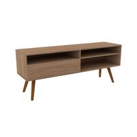 Rack TV Stanford 1 Puerta 2 Repisas Hasta 60"" Nogal