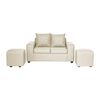 Juego de Living Innovamuebles Kahlo Sofá 2 Cuerpos + Dos Pouf 1 Cuerpo Beige