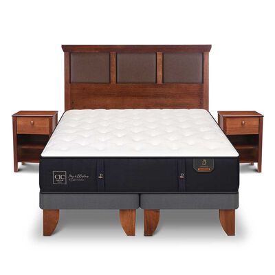 Imagen 1 del producto Cama Europea CIC Base Dividida King Premium + Respaldo + Veladores
