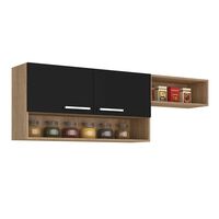 Mueble de Cocina Aereo Vekkahome Madri 2 Puertas Negro Café