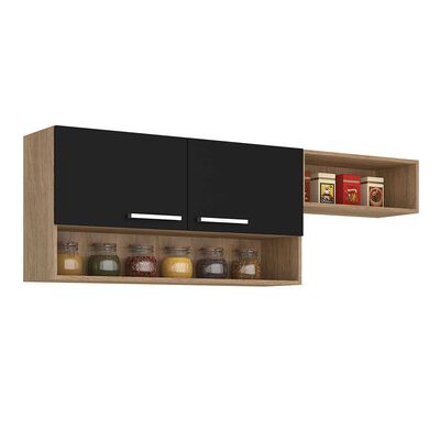 Imagen 1 del producto Mueble de Cocina Aereo Vekkahome Madri 2 Puertas Negro Café