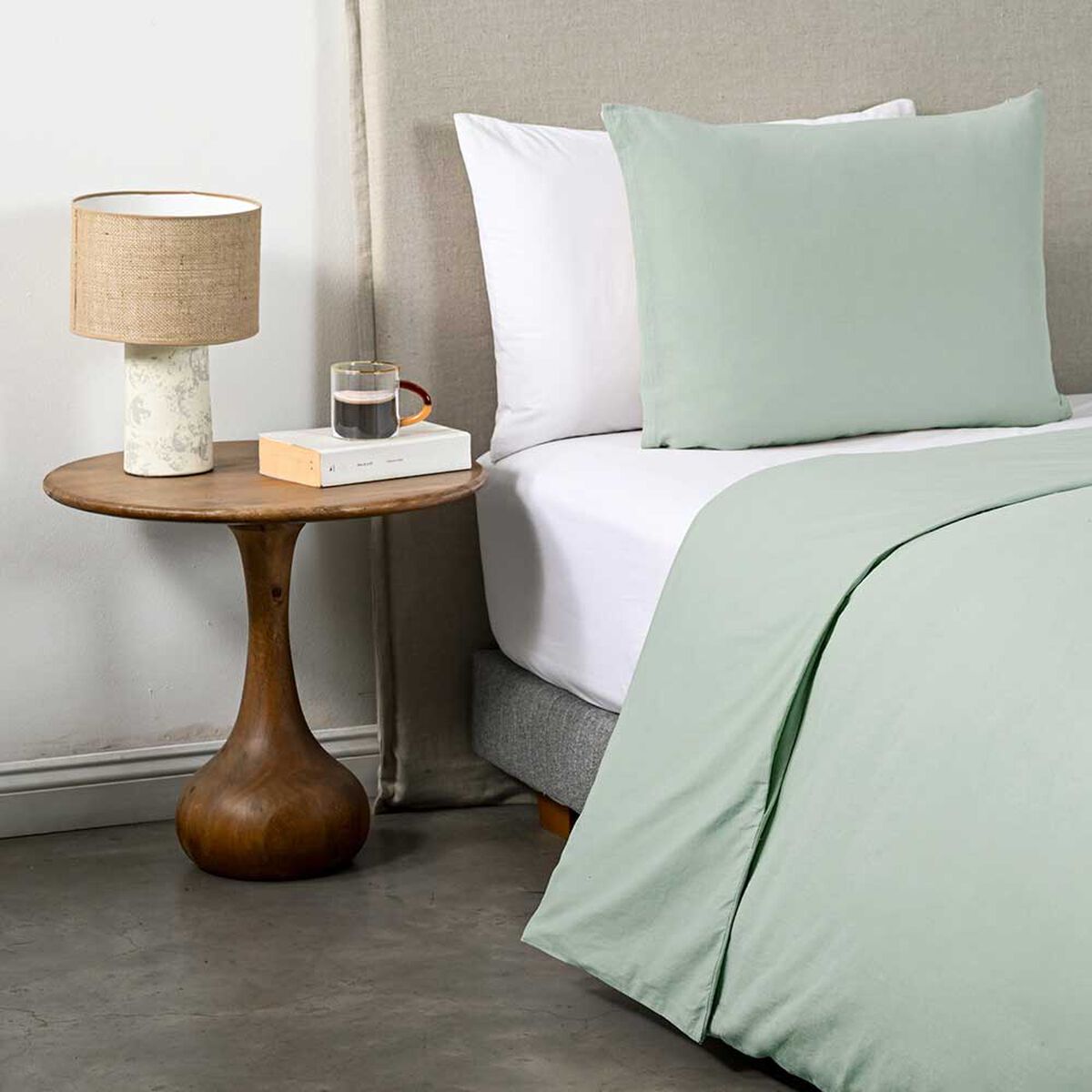 Funda de Plum&oacute;n Cannon 1.5 Plazas Liso Sage