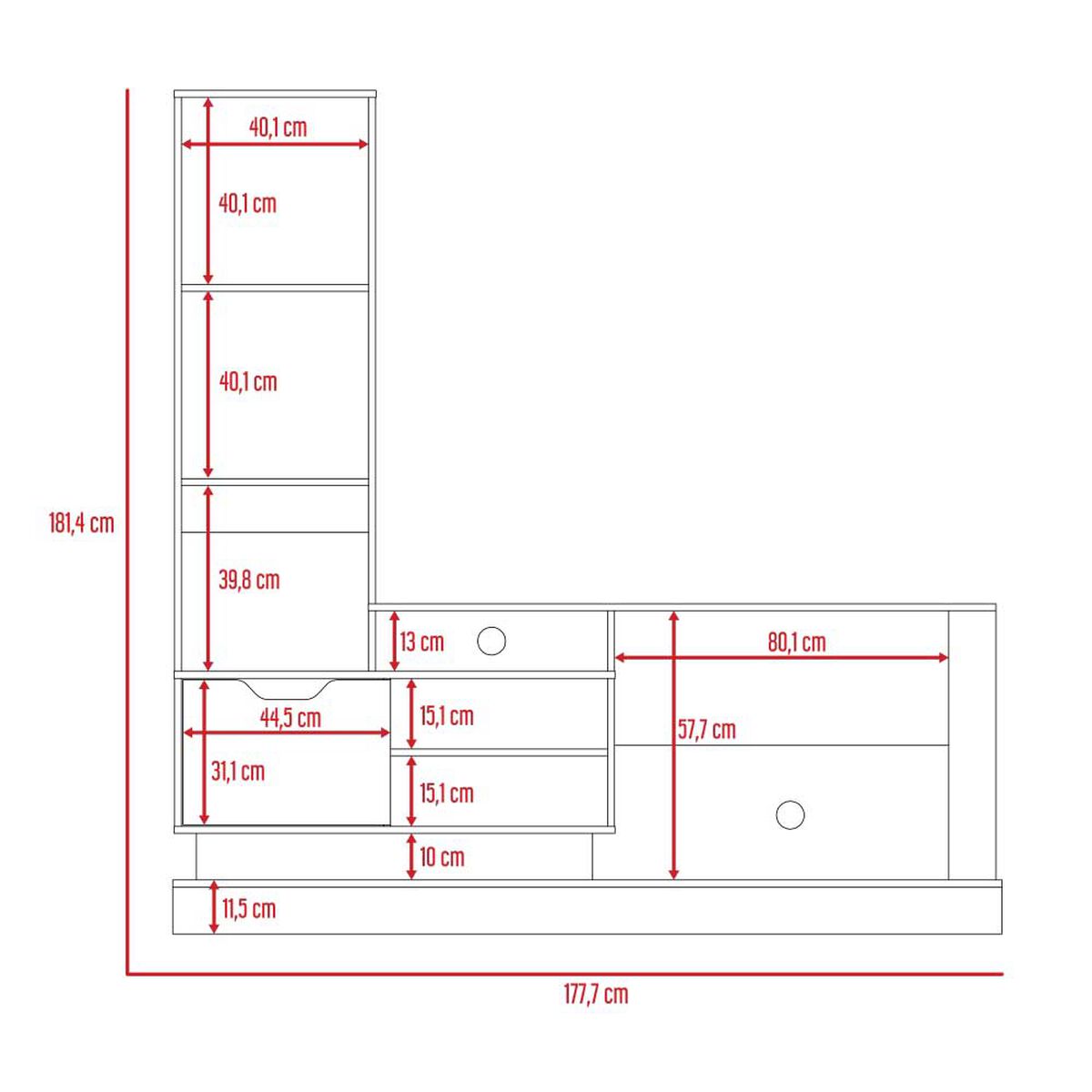 Centro de Entretenimiento TuHome Blake Hasta 55" Duna Blanco