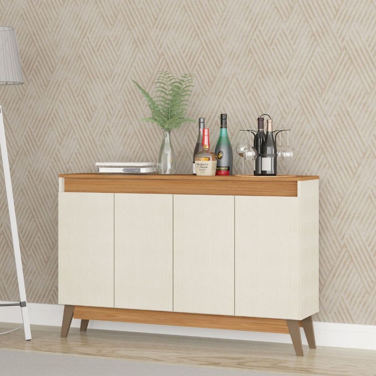 Buffet Exit Trento 4 Puertas Blanco