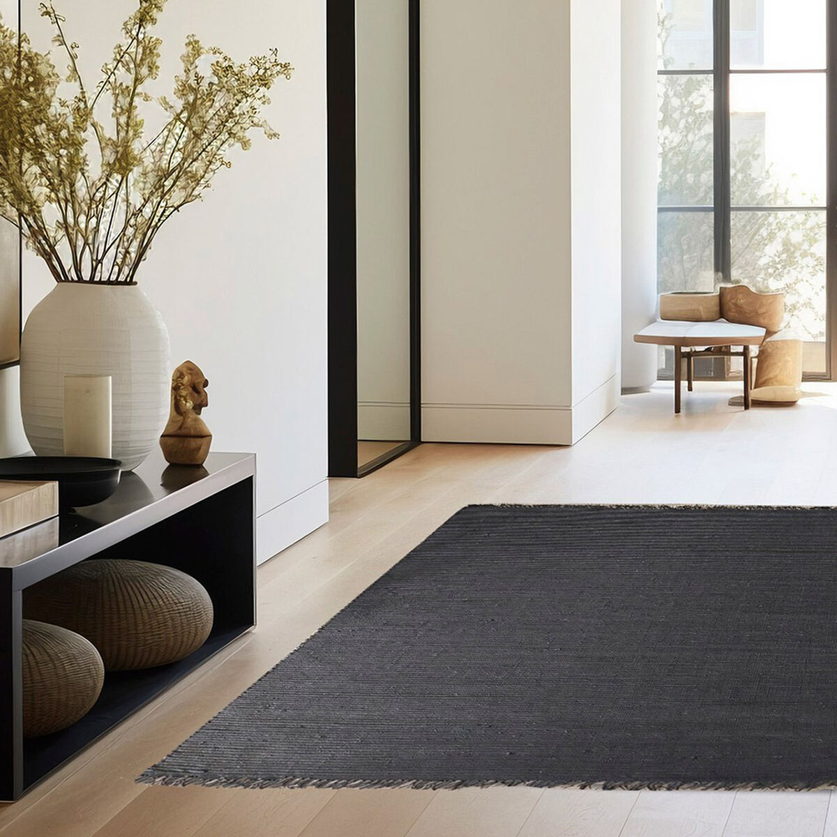 Alfombra Jute Idetex Handmade Bombay 70x200 cm Negro