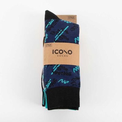 Imagen 1 del producto Pack 5 Calcetines Hombre Icono Azul-Oscur