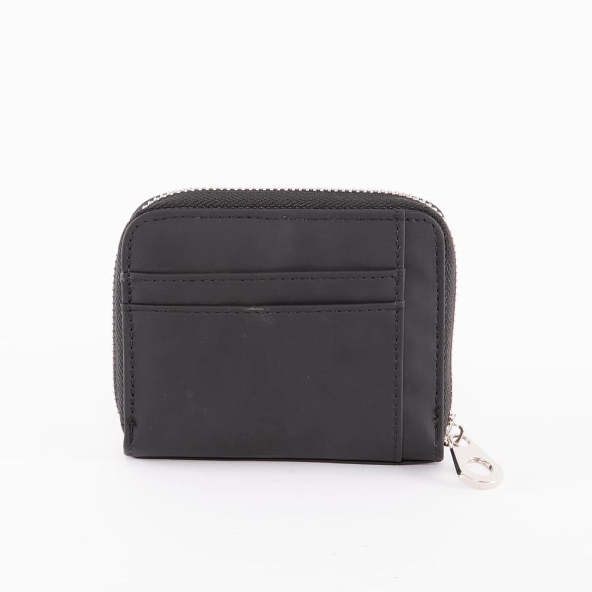 Billetera Lisa Negra Eco Cuero Mujer Icono