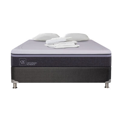 Box Spring CIC 2 Plazas Ortopedic Advance + Almohadas + Sábana