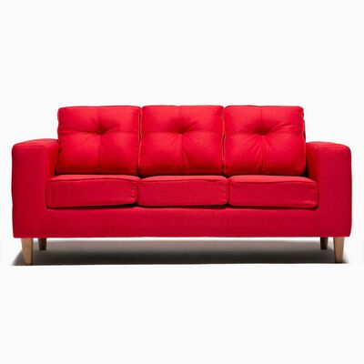 Sofá Kea Infinity Tela 3 Cuerpos Rojo