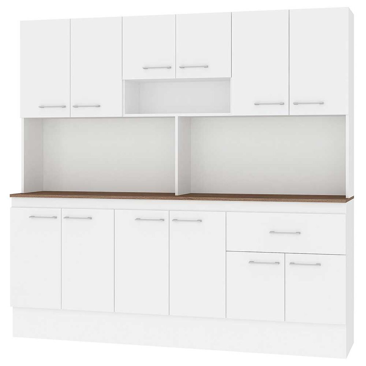 Mueble de Cocina Vekkahome White 1 Cajón 12 Puertas Café