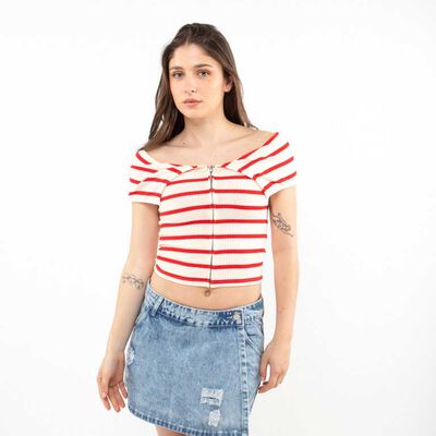 Polera Manga Corta Mujer Icono Blanco-Ray