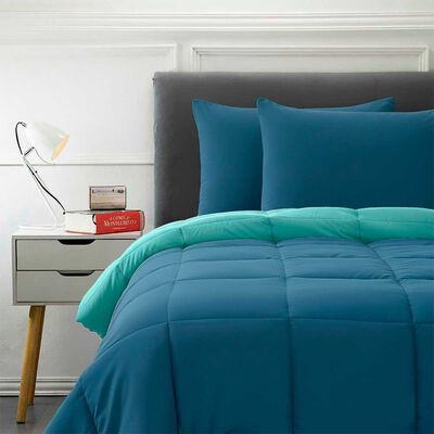 Imagen 1 del producto Plumón Bicolor Casanova 1.5 Plazas Azul, Verde, Coral