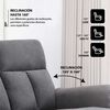 Sof&aacute; Reclinable Zoy Home Beijing 3 Cuerpos Grafito