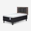 Cama Europea Rosen 1,5 Plazas New style 6 + Respaldo Rachel Gris