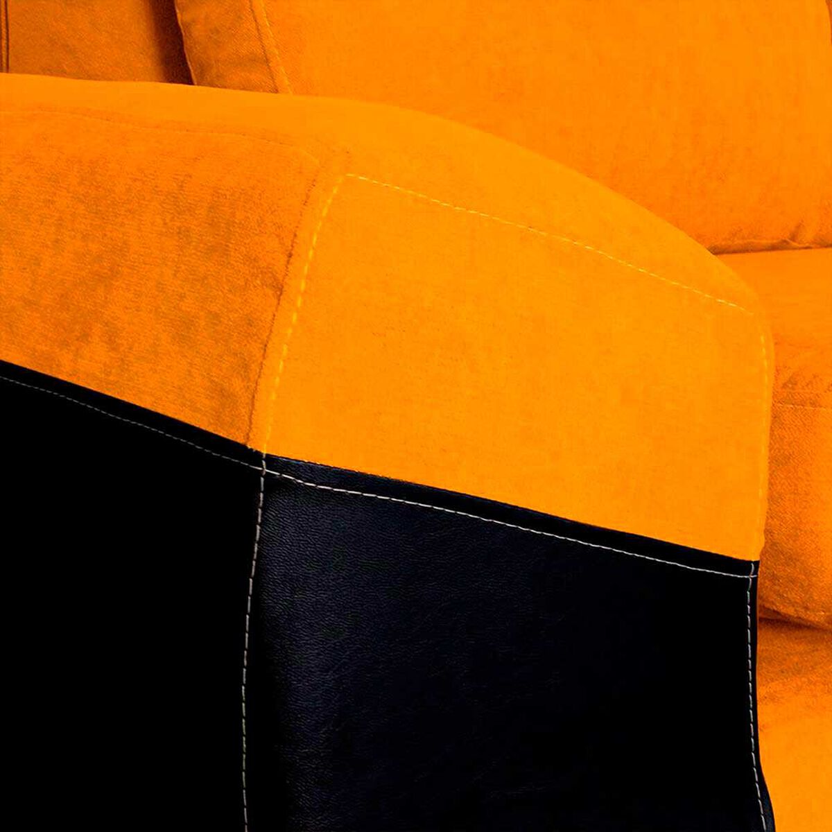 Seccional Derecho Elegant Houston Cheise Tela/PU 5 Cuerpos Oro