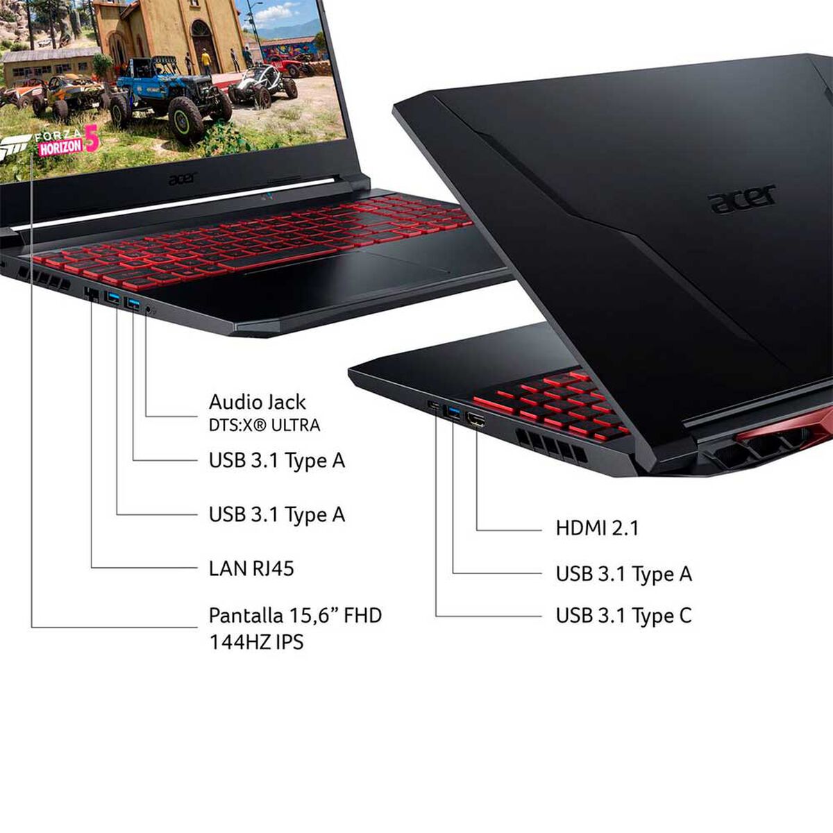 Notebook Gamer Acer Nitro 5 AN515-57-709J-2 Core i7 16GB 512GB SSD 15,6" NVIDIA RTX 3060