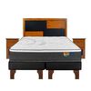 Cama Europea Flex Base Dividida King Mallorca + Respaldo + 2 Veladores Colonia