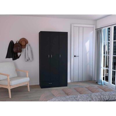 Cl&oacute;set TuHome Z-90 3 Puertas 1 Caj&oacute;n Wengue