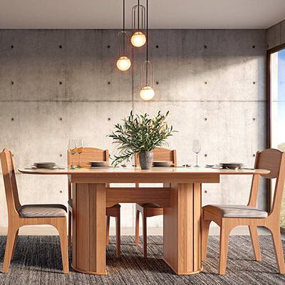 Juego de Comedor Decocasa Tw74 4 Sillas Off White