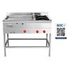 Plancha Churrasquera Ticgas 600x600  + 2 Quemadores Full Inox GN