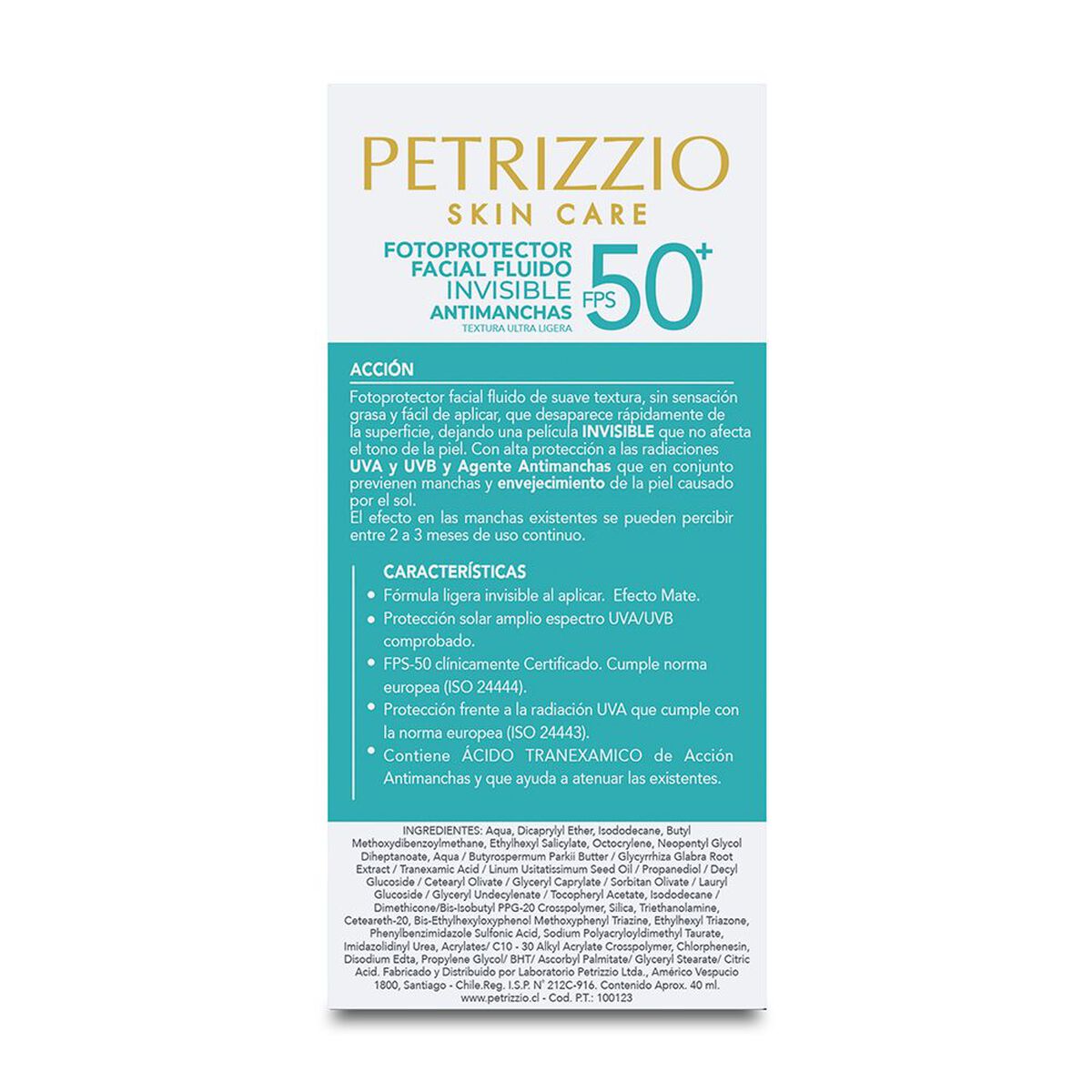 Protector solar rostro antimanchas invisible FPS50
