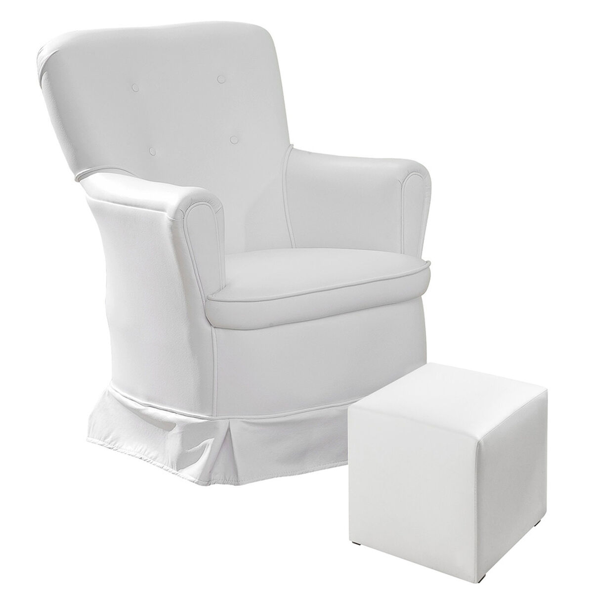Poltrona Mecedora + Pouff Casanova Blanco