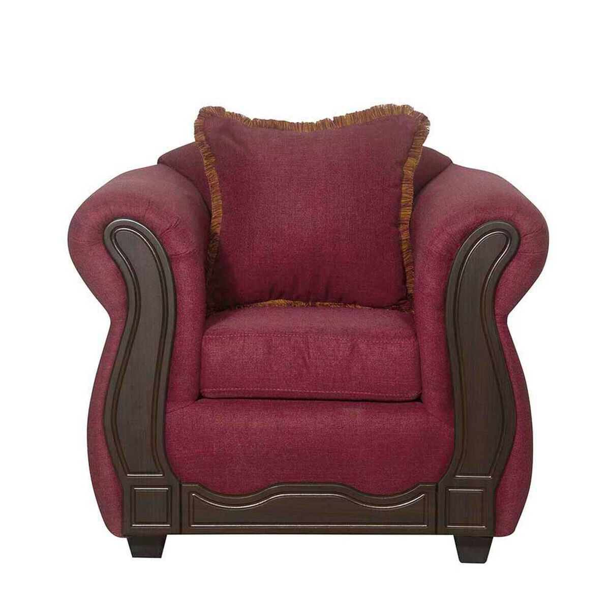 Juego de Living Black Factory Sofia Sof&aacute; 3 Cuerpos + Dos Sillones 1 Cuerpo Burdeo