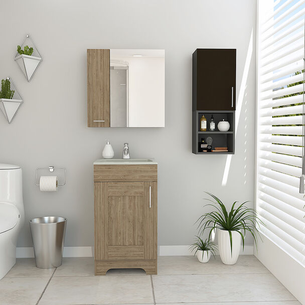 Botiquín + Mueble Lavamanos + Muro TuHome Bath 300