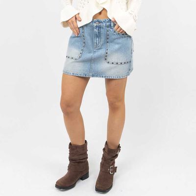 Falda Mini Denim Mujer Icono