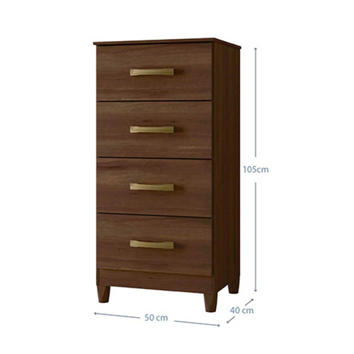 Cómoda Vekkahome Mobi 4 Cajones Café