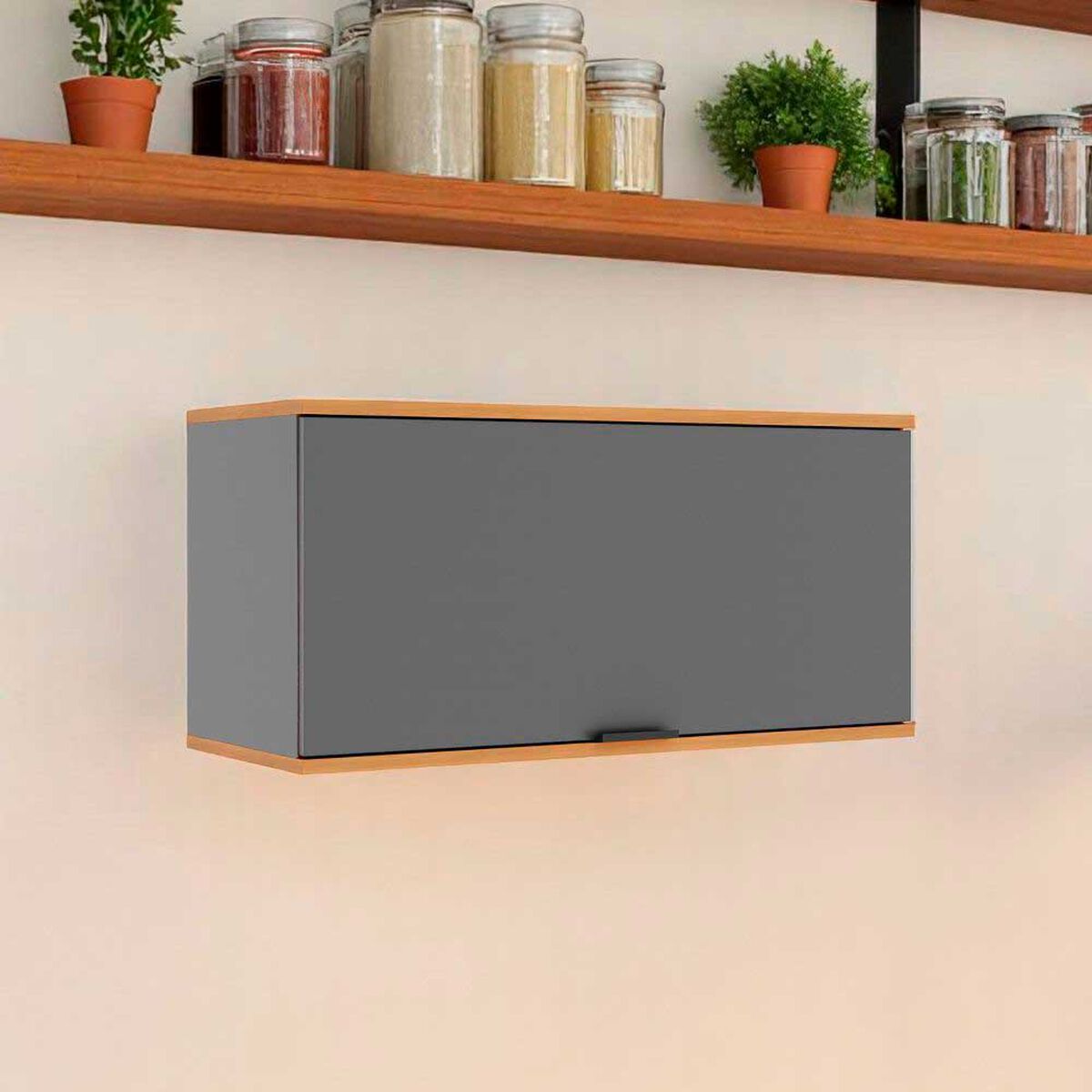 Mueble A&eacute;reo Cocina Roca Casta&ntilde;a 80 cm 1 Puerta Canela-Ceniza