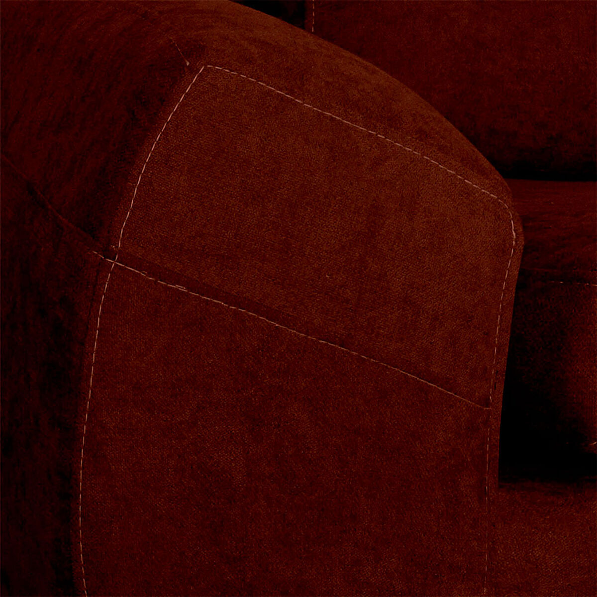 Seccional Izquierdo Elegant Houston Cheise Tela 5 Cuerpos Café
