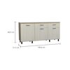 Mueble de Cocina Inferior TuHome Gante 2 Puertas 2 Cajones Rovere Niebla