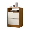 Velador Vekkahome Sole 2 Cajones Caf&eacute; Beige&nbsp;